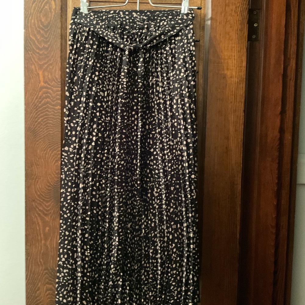 Anthro pleated polka dot skirt